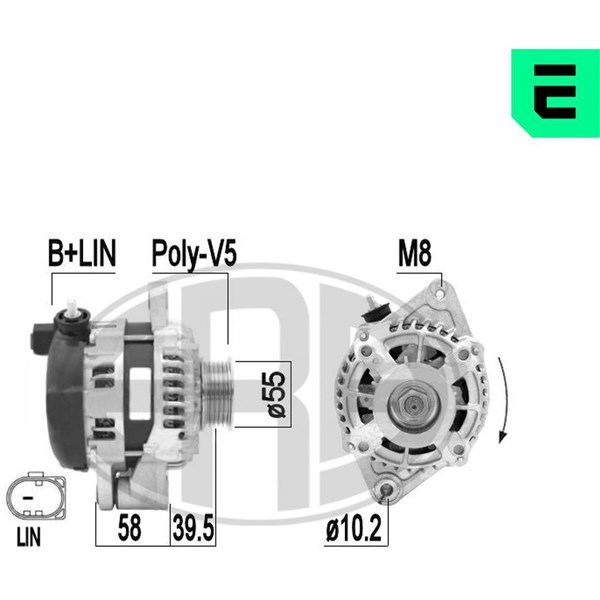 Generator 14V 100A Era oem Oem 209458 ERA OEM