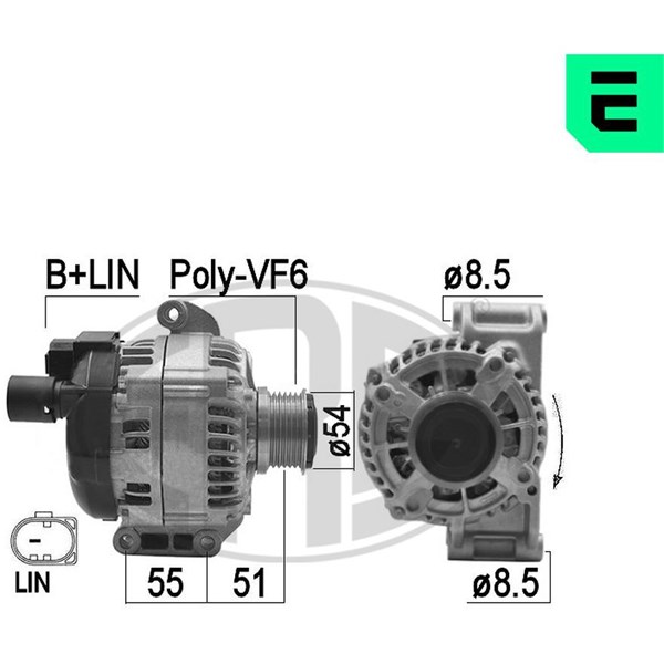 Generator 14V 120A Era oem Oem 209468 ERA OEM