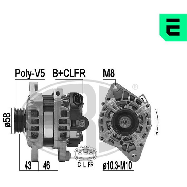 Generator 14V 90A Era oem Oem 209491 ERA OEM