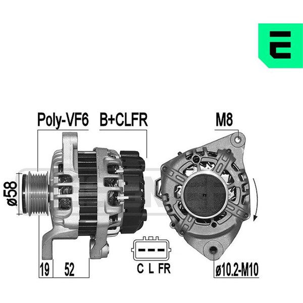 Generator 14V 90A Era oem Oem 209510 ERA OEM