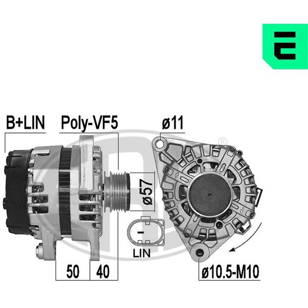 Generator 14V 120A Era oem Oem 209511 ERA OEM