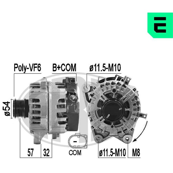 Generator 14V 200A Era oem Oem 209584 ERA OEM