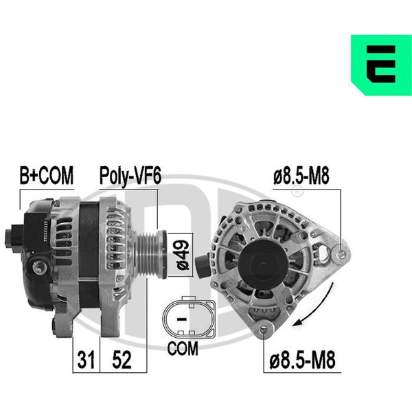 Generator 14V 120A Era oem Oem 209585 ERA OEM Generator 14V 120A Era oem Oem 209585 ERA OEM
