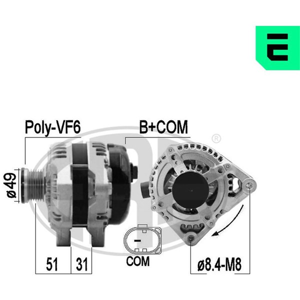 Generator 14V 150A Era oem Oem 209586 ERA OEM
