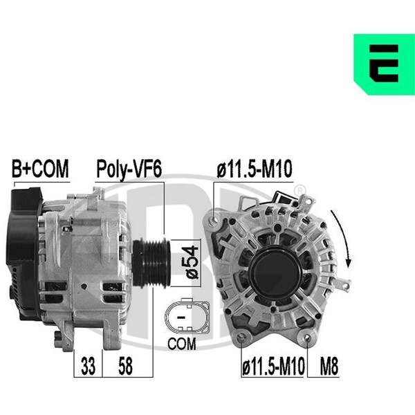Generator 14V 165A Era oem Oem 209588 ERA OEM