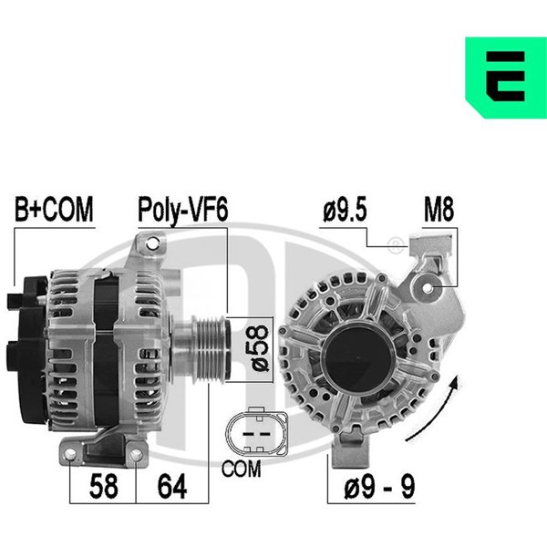 Generator 14V 150A Era oem Oem 209590 ERA OEM