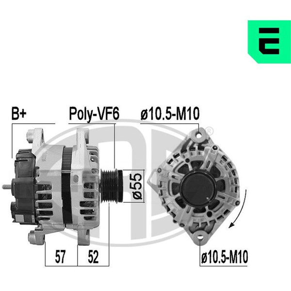 Generator 14V 130A Era oem Oem 209596 ERA OEM