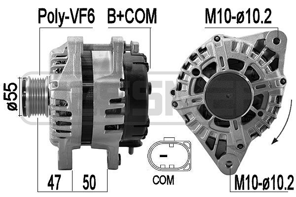Generator 14V 130A Era oem Oem 209598 ERA OEM