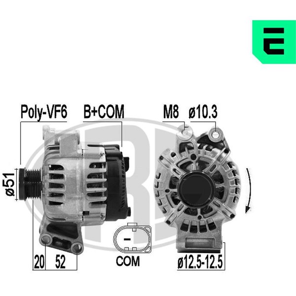 Generator 14V 150A Era oem Oem 209601 ERA OEM