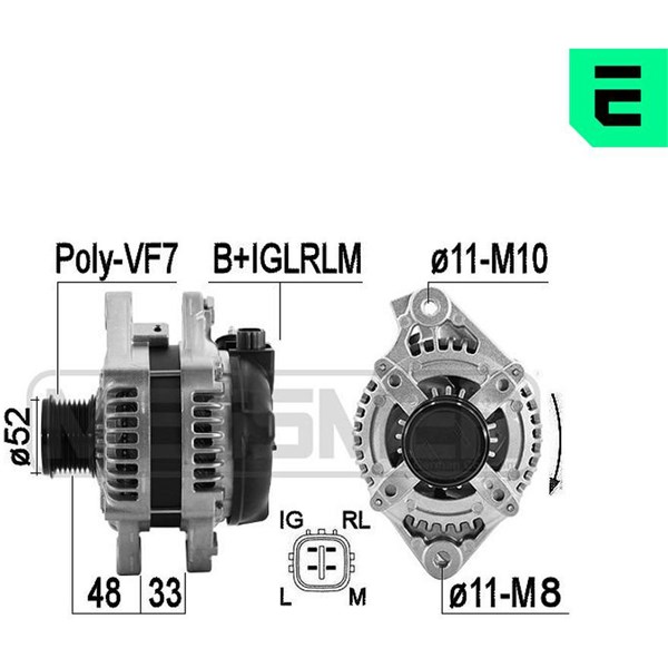 Generator 14V 150A Era oem Oem 209602 ERA OEM