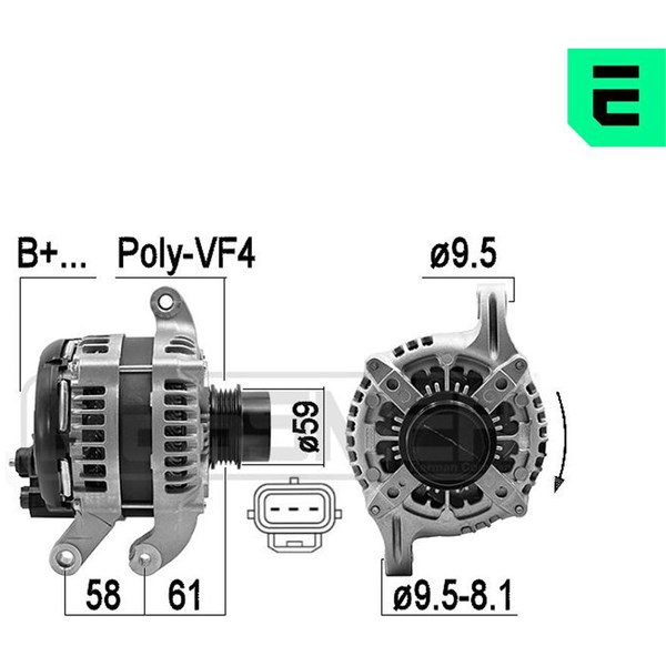 Generator 14V 175A Era oem Oem 209605 ERA OEM