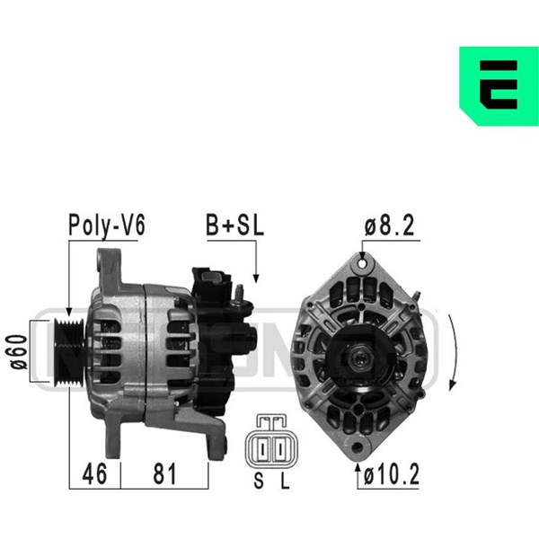 Generator 14V 80A Era oem Oem 210046 ERA OEM