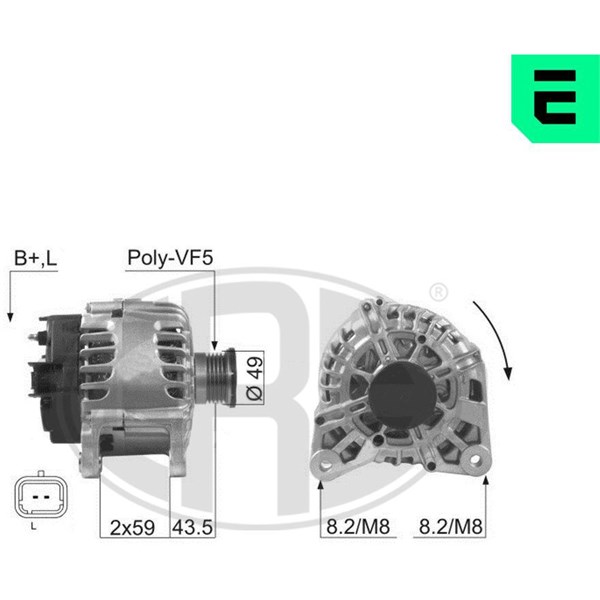 Generator 14V 125A Era oem Oem 210056 ERA OEM