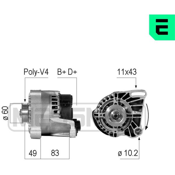 Generator 14V 90A Era oem Oem 210086 ERA OEM