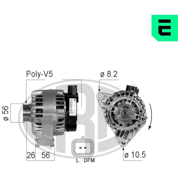 Generator 14V 80A Era oem Oem 210123 ERA OEM