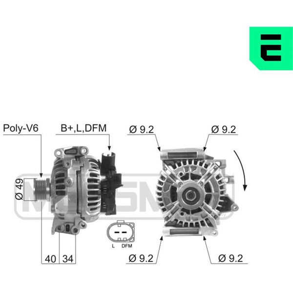 Generator 14V 200A Era oem Oem 210133 ERA OEM
