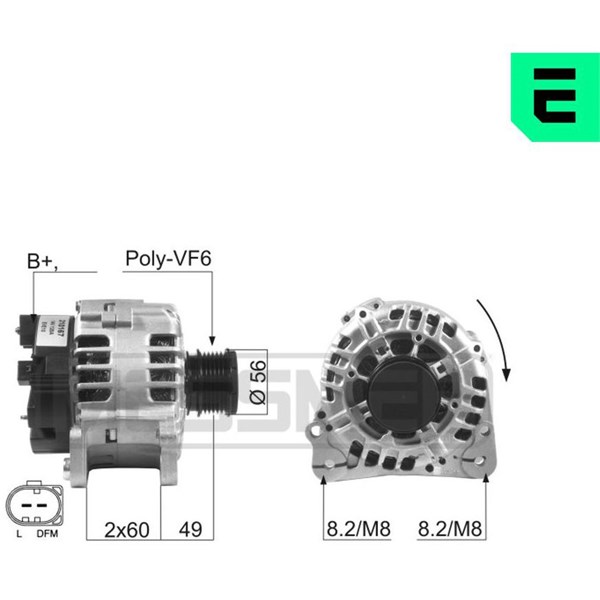 Generator 14V 120A Era oem Oem 210167 ERA OEM