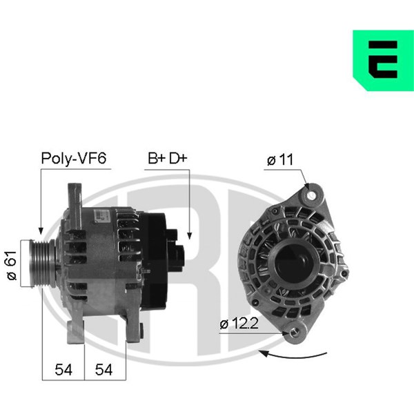 Generator 14V 120A Era oem Oem 210236 ERA OEM