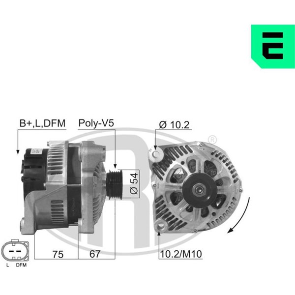Generator 14V 150A Era oem Oem 210260 ERA OEM
