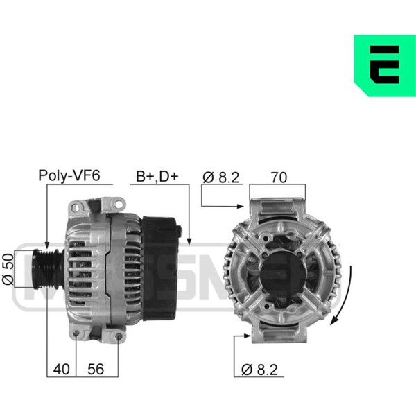 Generator 14V 150A Era oem Oem 210272 ERA OEM