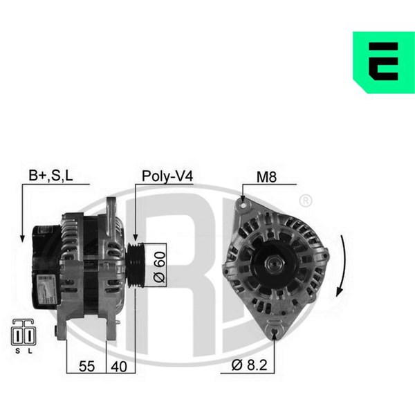 Generator 14V 90A Era oem Oem 210283 ERA OEM Generator 14V 90A Era oem Oem 210283 ERA OEM