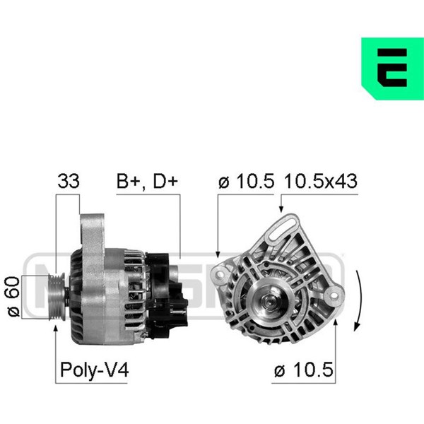 Generator 14V 60A Era oem Oem 210348 ERA OEM