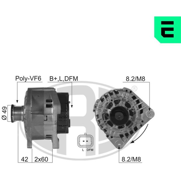 Generator 14V 125A Era oem Oem 210353 ERA OEM