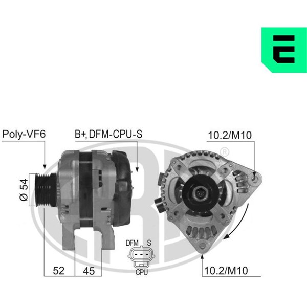 Generator 14V 150A Era oem Oem 210358 ERA OEM