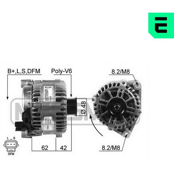Generator 14V 124A Era oem Oem 210364 ERA OEM