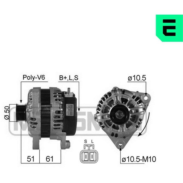 Generator 14V 110A Era oem Oem 210376 ERA OEM
