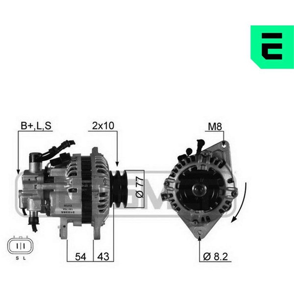 Generator 14V 75A Era oem Oem 210385 ERA OEM