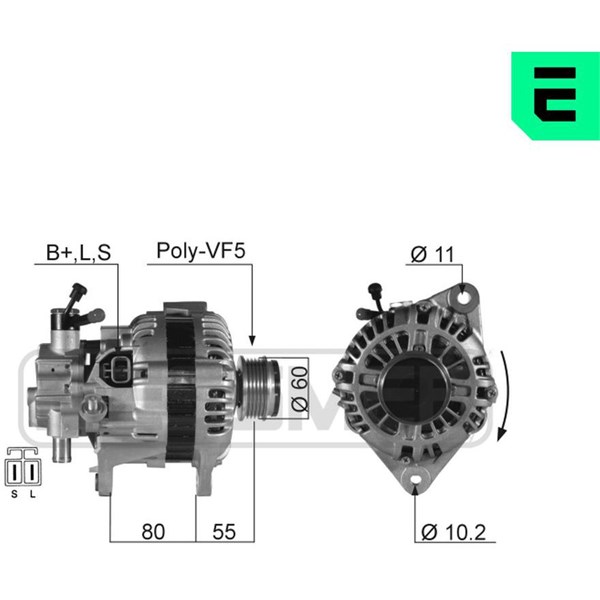Generator 14V 110A Era oem Oem 210387 ERA OEM