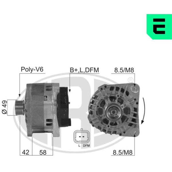 Generator 14V 125A Era oem Oem 210390 ERA OEM