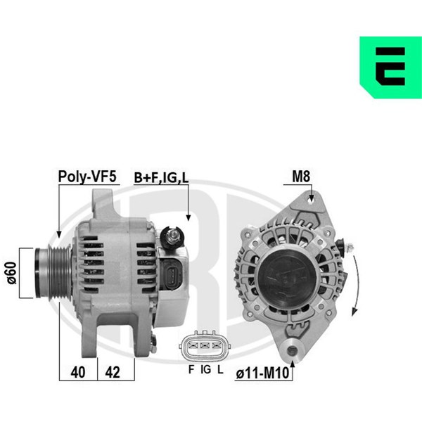 Generator 14V 70A Era oem Oem 210392 ERA OEM Generator 14V 70A Era oem Oem 210392 ERA OEM