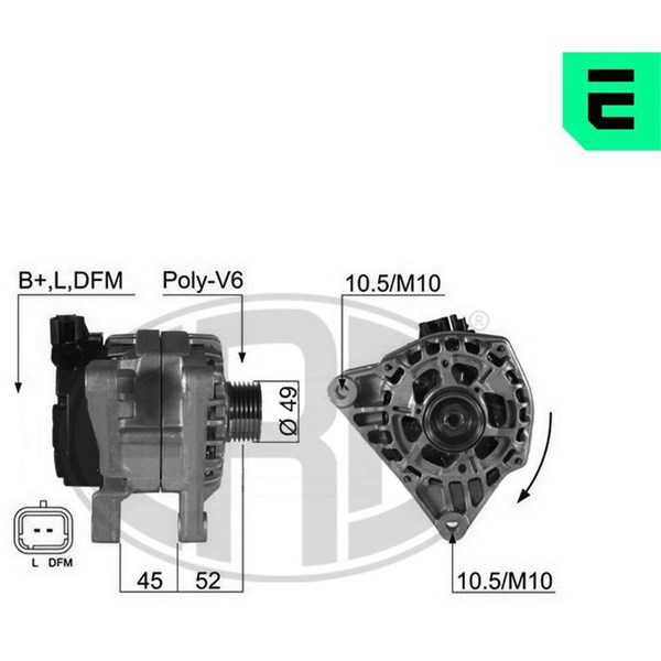 Generator 14V 70A Era oem Oem 210396 ERA OEM