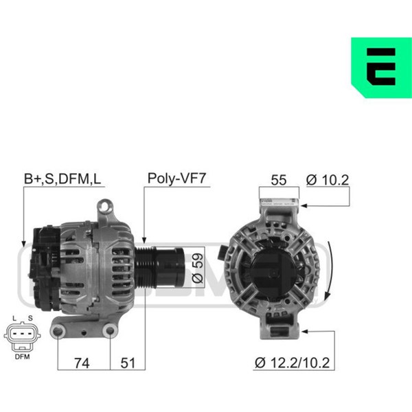Generator 14V 110A Era oem Oem 210399 ERA OEM