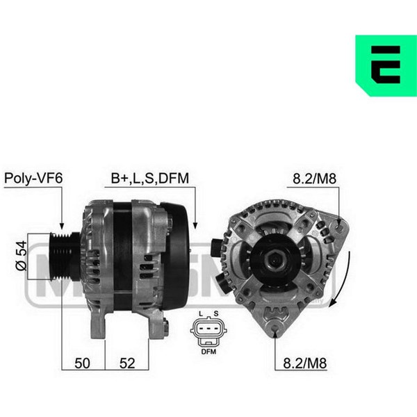 Generator 14V 120A Era oem Oem 210404 ERA OEM Generator 14V 120A Era oem Oem 210404 ERA OEM