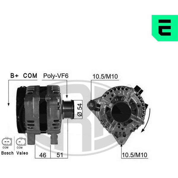 Generator 14V 150A Era oem Oem 210420 ERA OEM