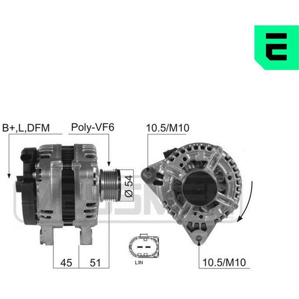 Generator 14V 150A Era oem Oem 210427 ERA OEM