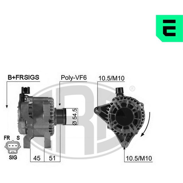 Generator 14V 80A Era oem Oem 210432 ERA OEM