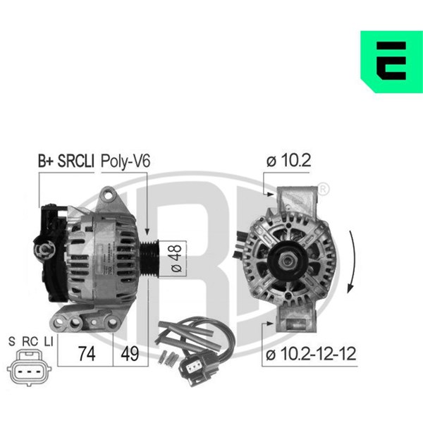 Generator 14V 90A Era oem Oem 210434 ERA OEM