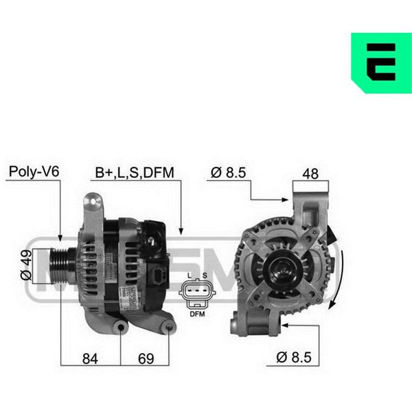 Generator 14V 150A Era oem Oem 210439 ERA OEM