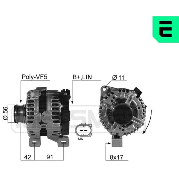 Generator 14V 150A Era oem Oem 210440 ERA OEM