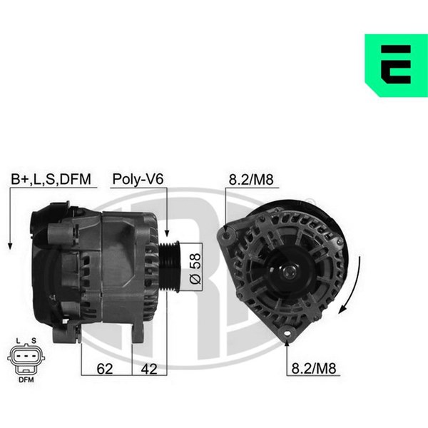 Generator 14V 125A Era oem Oem 210459 ERA OEM
