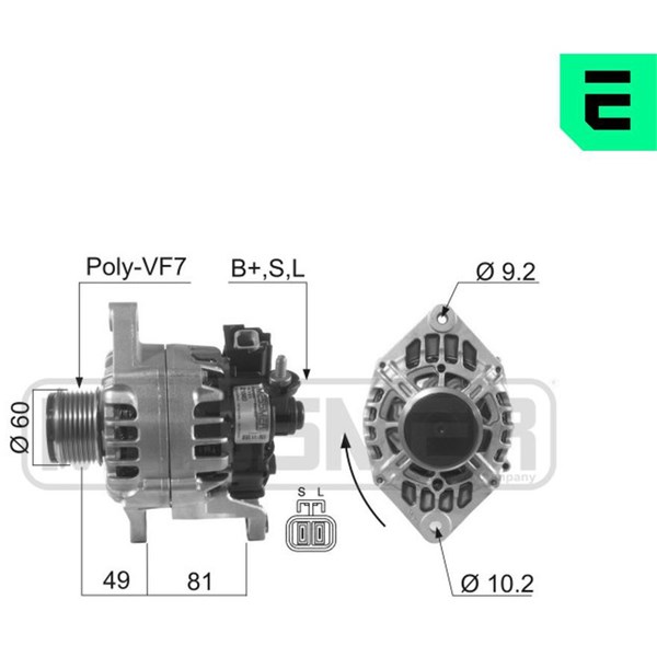 Generator 14V 90A Era oem Oem 210463 ERA OEM