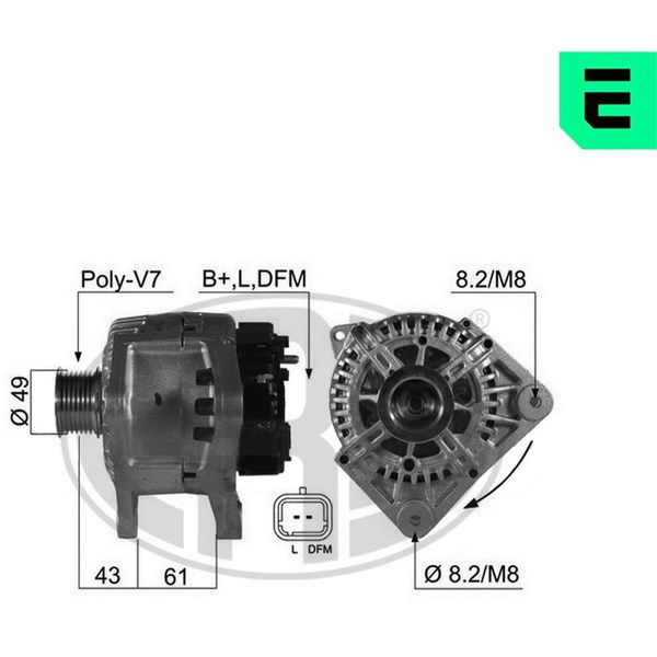 Generator 14V 110A Era oem Oem 210472 ERA OEM