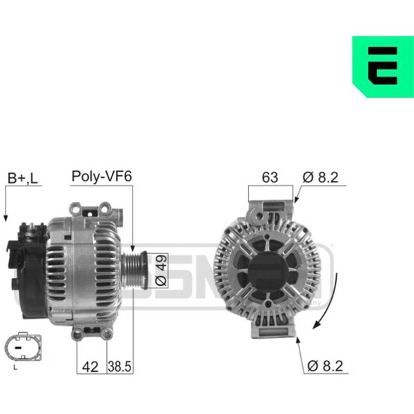 Generator 14V 180A Era oem Oem 210476 ERA OEM