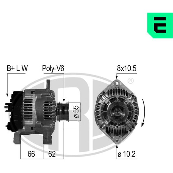 Generator 14V 110A Era oem Oem 210478 ERA OEM