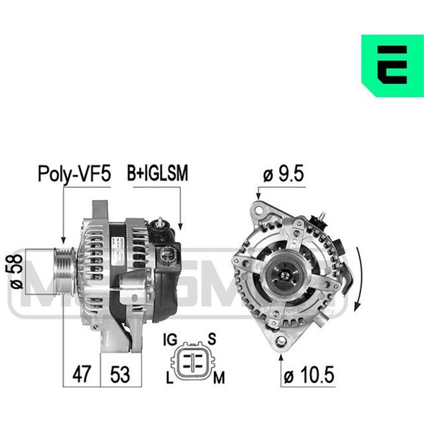 Generator 14V 130A Era oem Oem 210493 ERA OEM
