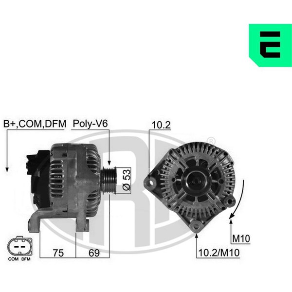 Generator 14V 170A Era oem Oem 210495 ERA OEM